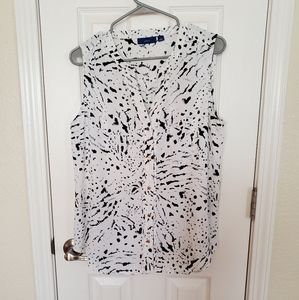 Apt. 9 Button Down Ink-Blot Blouse